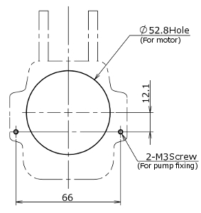 RP-M(DC) Mounting holes drawing