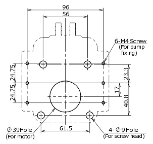 RP-2S Mounting hole drawing