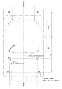 RP-2S Mounting hole drawing